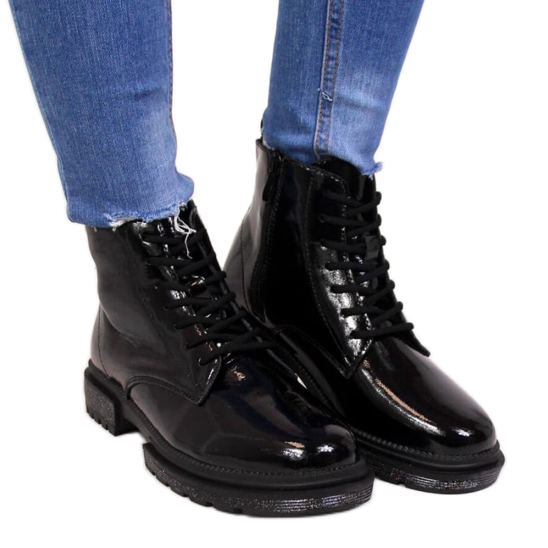 Botas de piel charol Filippo W PAW278B negro beige blanco