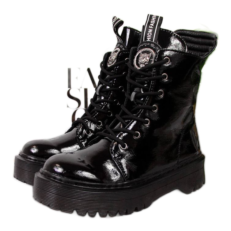 Botas de piel lacada negra Filippo W PAW297 negro