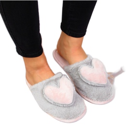 Zapatillas de casa con corazón Novedad W EVE332B gris