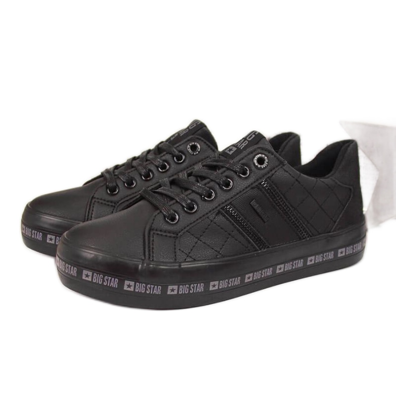 Zapatillas bajas negras en la plataforma Big Star W II274070 negro