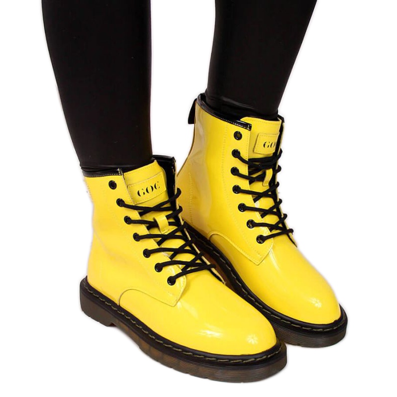 Botas de piel lacada Goe W II2N4054 amarillo