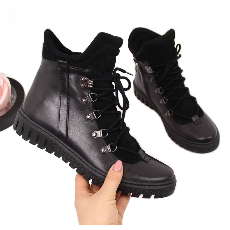 Botas de cuero con aislamiento Dolce Pietro W P49 negro