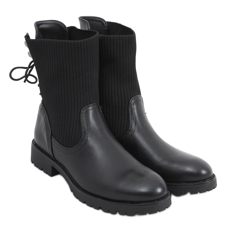 Botines con parte superior de calcetín Ryno Black negro