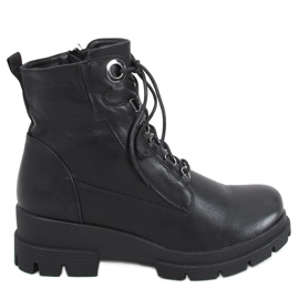 Botas de cuña baja Turid Black negro