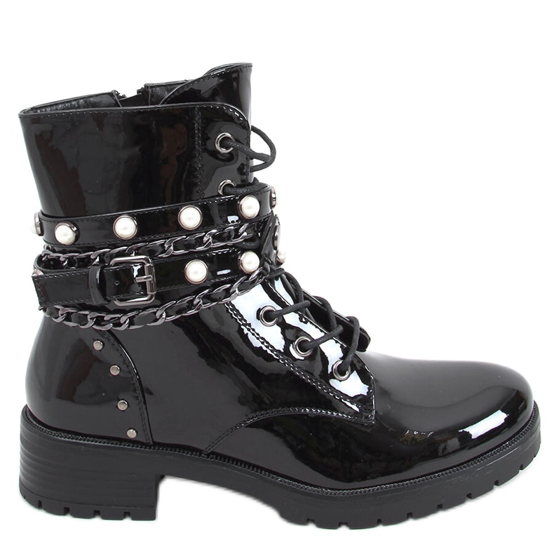 Bota lacada Anite Black negro