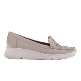 Radoskór Mocasines cómodos de piel con perforaciones beige