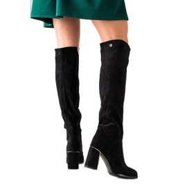 Goodin Botas de gamuza con estilo negro