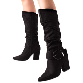 Super Me Botas elegantes con hebilla negro