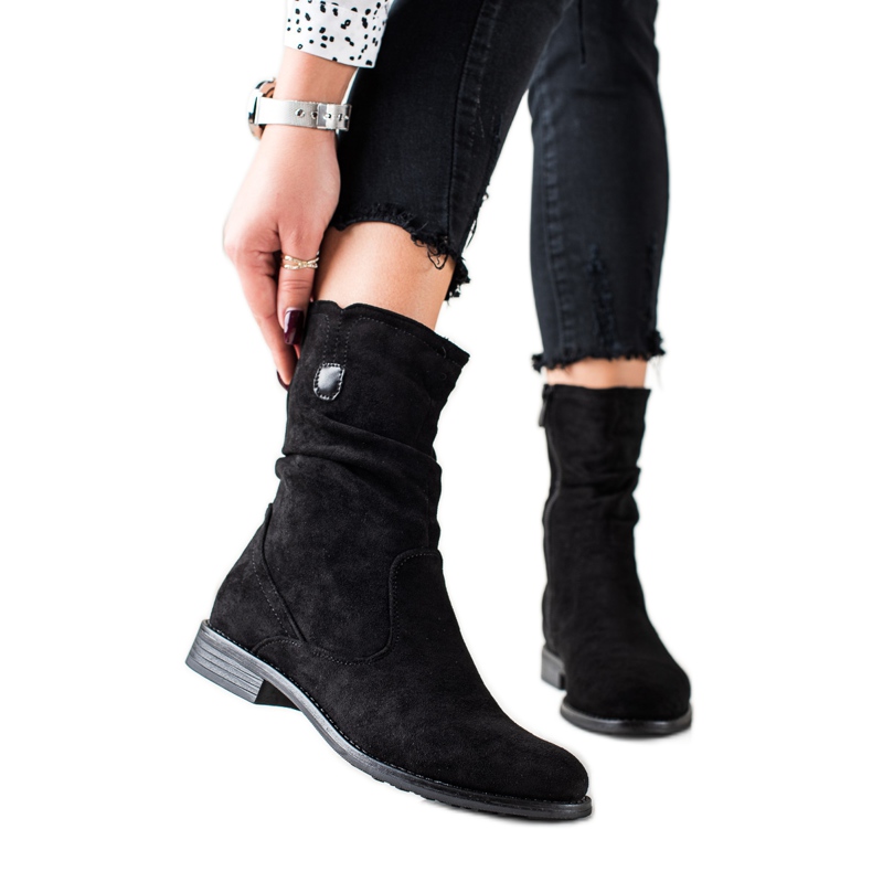 W. Potocki Botines de ante alto Potocki negro W. Potocki Botines de ante alto Potocki negro