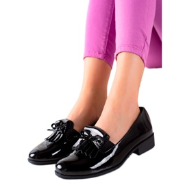 Filippo Brogues de cuero con lazo negro