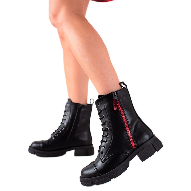 Goodin Tramperos cálidos con cremallera roja negro Goodin Tramperos cálidos con cremallera roja negro