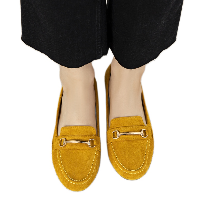 Mocasines de mujer dominique mostaza amarillo