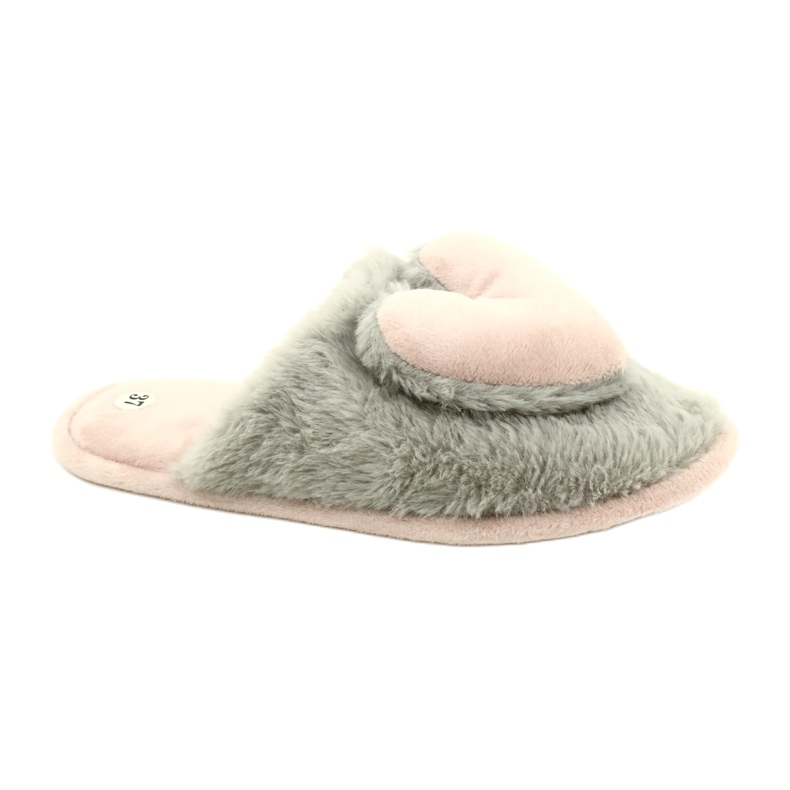 Evento Zapatillas de piel para mujeres 21pa36-4378 gris-rosa rosado