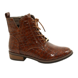 DASZYŃSKI Trabajadores lacados Anudado motivo Croco SA62-90 marrón