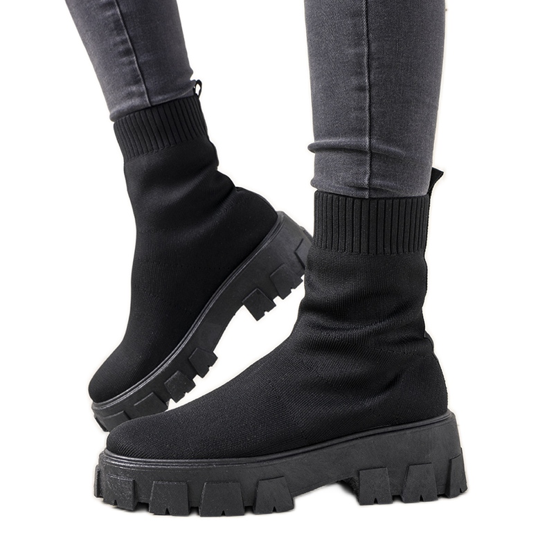 Botas negras de suela gruesa Randy negro Botas negras de suela gruesa Randy negro