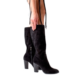 TRENDI Botas caladas de moda negro