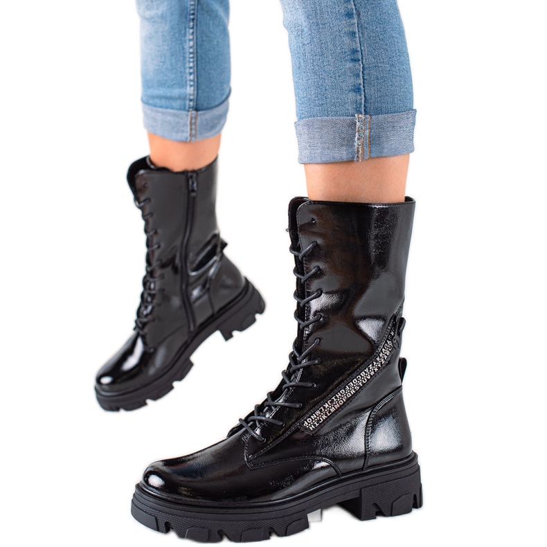 Botas con cremallera decorativa Sergio Leone negro