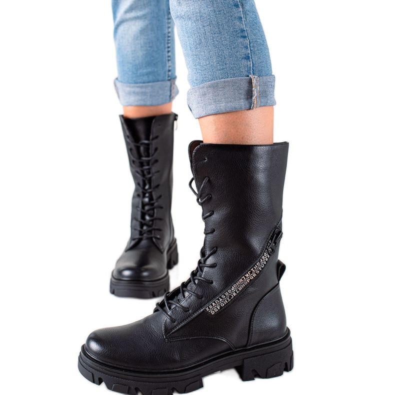 Botas con cremallera decorativa de Sergio Leone negro