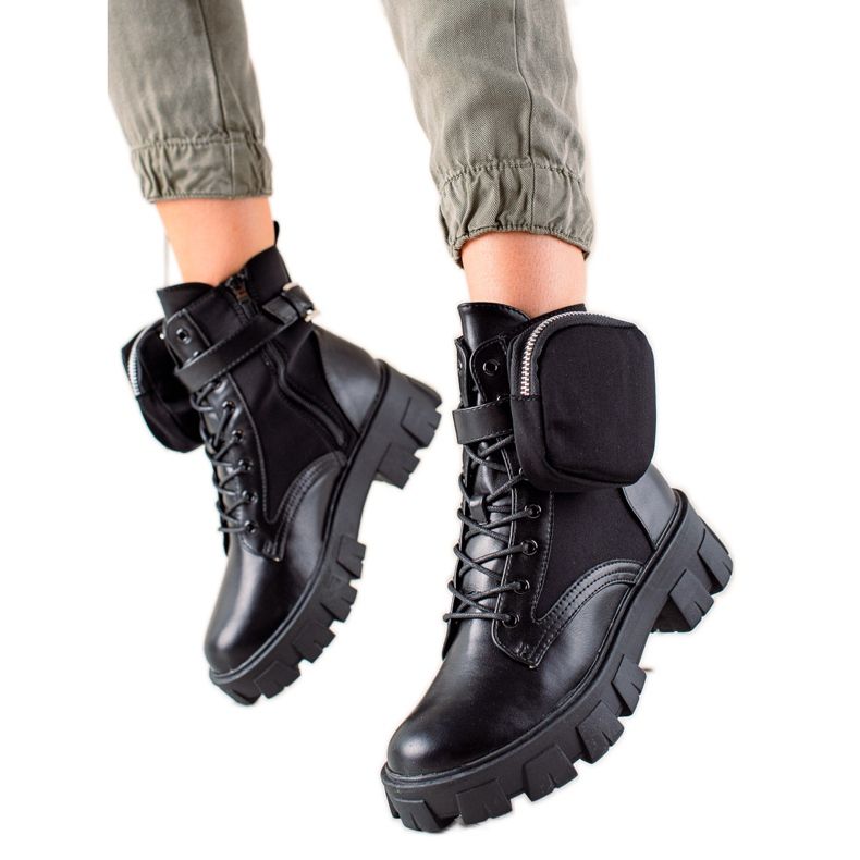 Best Shoes Trabajadores con un bolsillo de gamuza negro