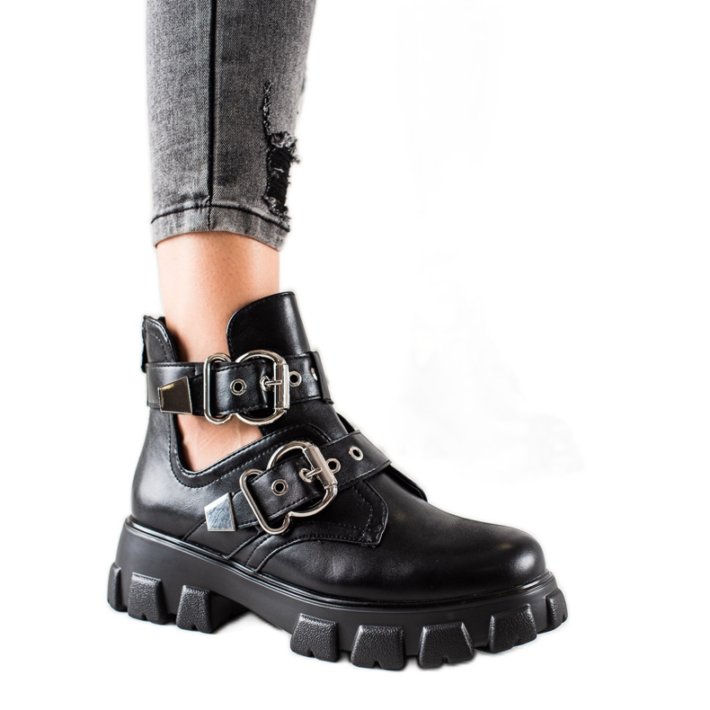 Bestelle Botas de plataforma con hebillas negro