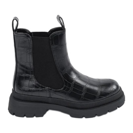 Botines Chelsea negros con cuero ecológico