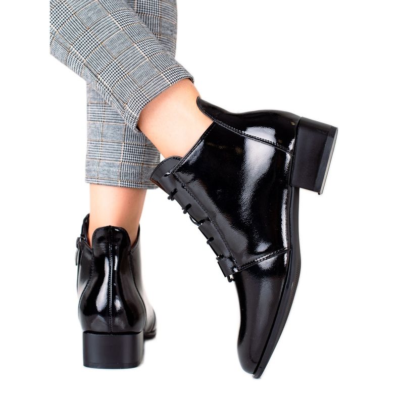 W. Potocki Elegantes botas Potocki barnizadas negro W. Potocki Elegantes botas Potocki barnizadas negro