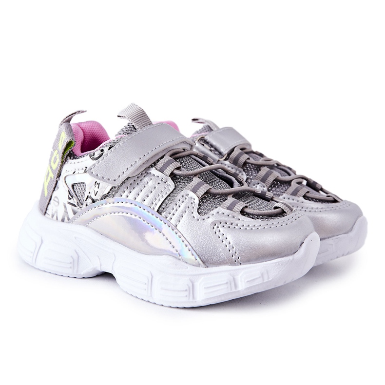 PJ2 Zapatilla Deportiva Infantil Con Velcro Silver Vibo plata