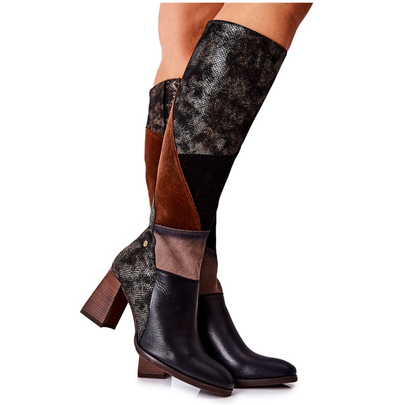 Botas marrones con cremallera Maciejka 05240-02 marrón negro Botas marrones con cremallera Maciejka 05240-02 marrón negro