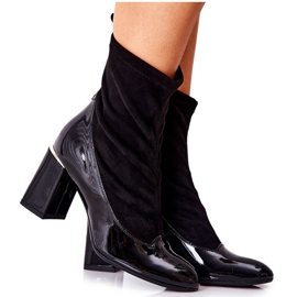 Botas de cuero en un poste Laura Messi negro 2262