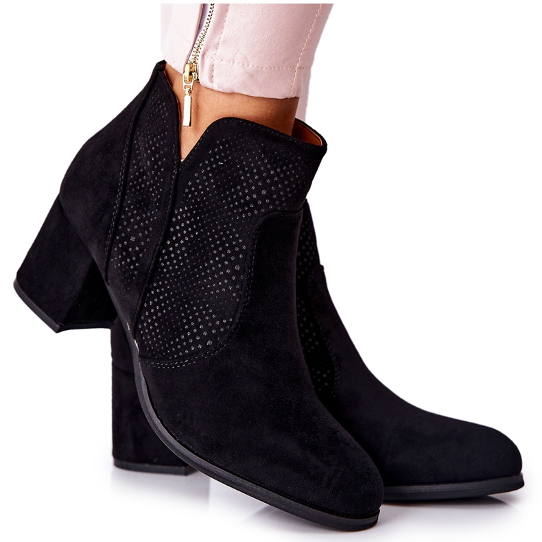 PE1 Botas negras de ante en el talón Elisea negro