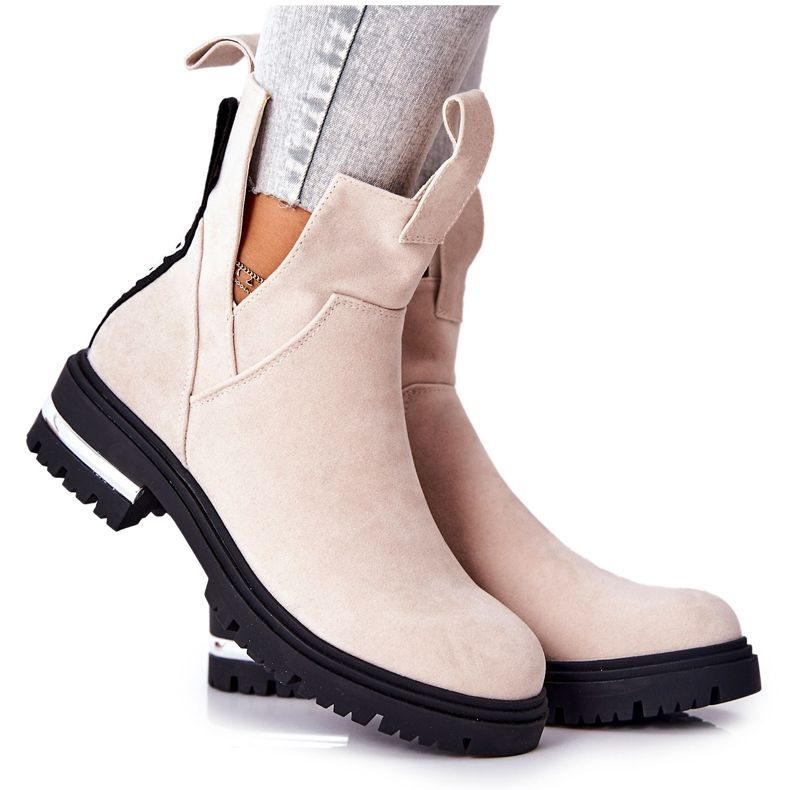 PS1 Warm Booties Botas Jodhpur con cremallera Beige My Way PS1 Warm Booties Botas Jodhpur con cremallera Beige My Way