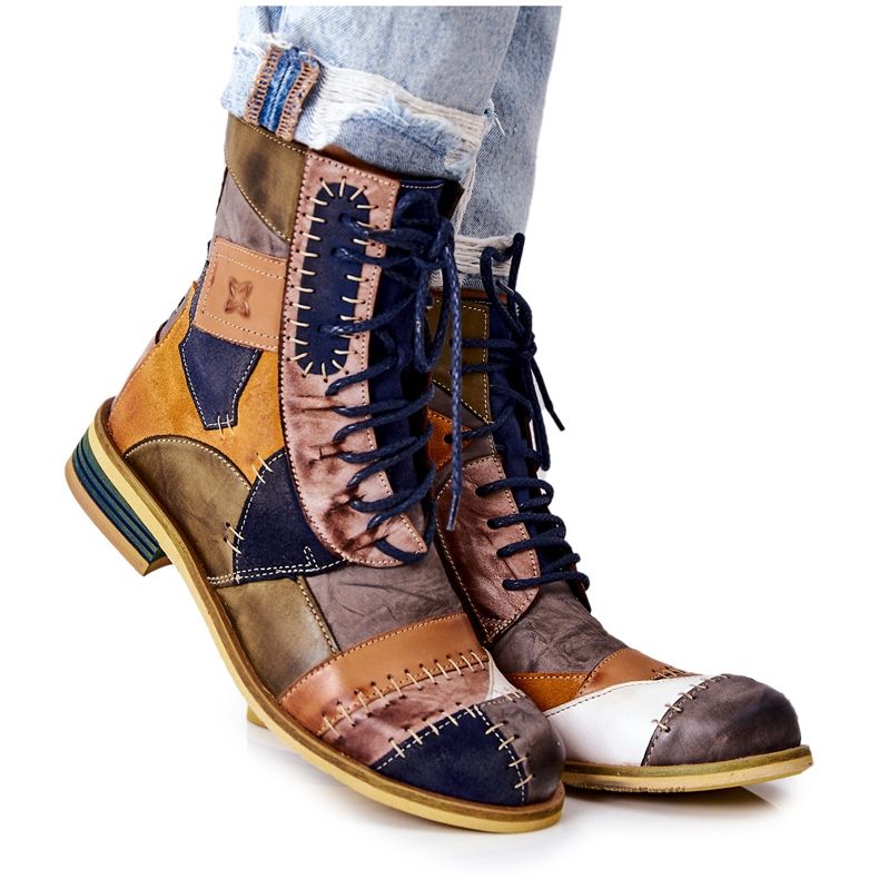 Botas Jodhpur de cuero multicolor Maciejka 05095-39