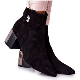 Botas de piel en poste Laura Messi negro 2354
