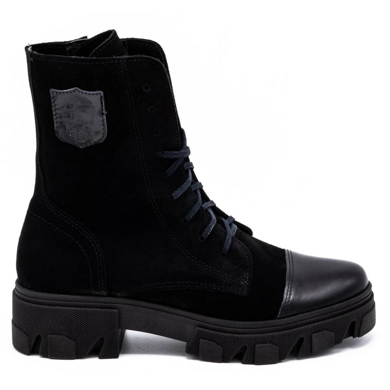Exquisite Botas de piel para mujer 1268EX negro