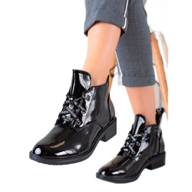 TRENDI Botas elegantes lacadas negro TRENDI Botas elegantes lacadas negro