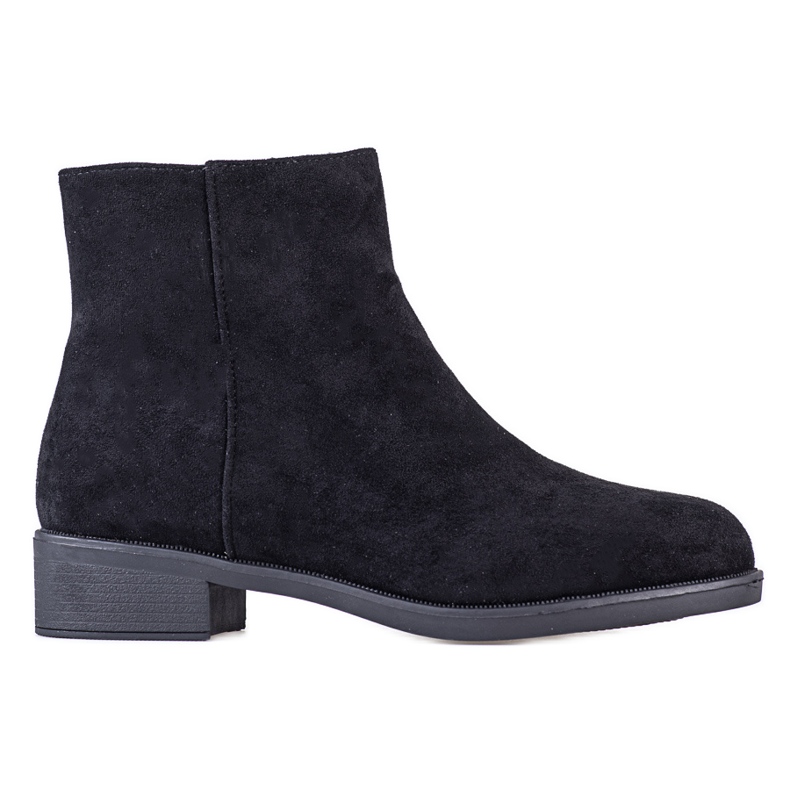 Ideal Shoes Botines casuales de gamuza negro