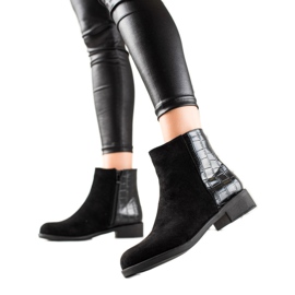 TRENDI Botines de ante negros