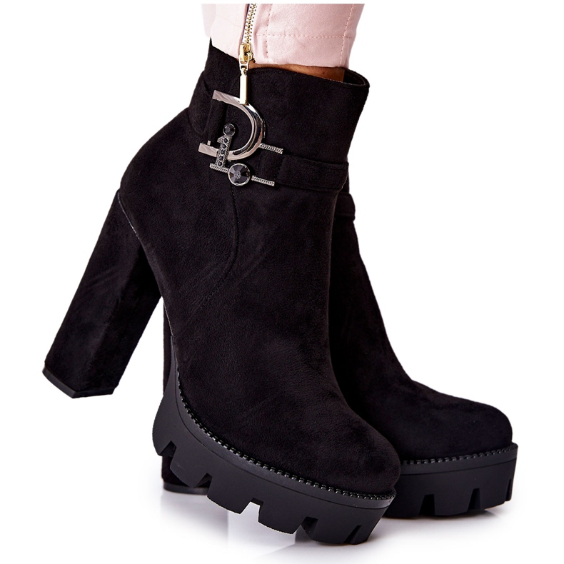 Botas de ante en tacones altos Black Dianne negro