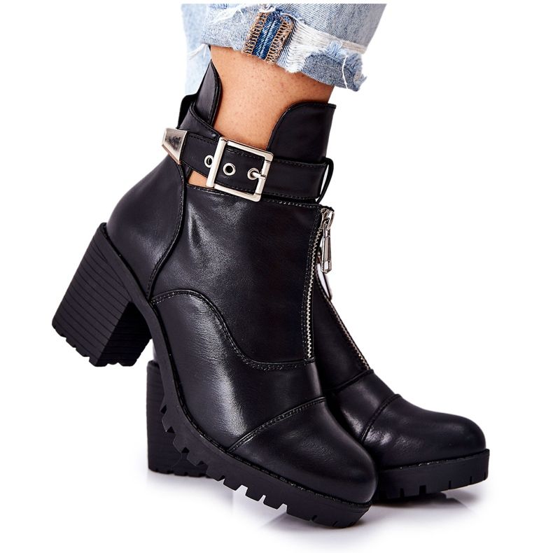 PG1 Botas Clive negras de tacón alto con hebilla negro PG1 Botas Clive negras de tacón alto con hebilla negro