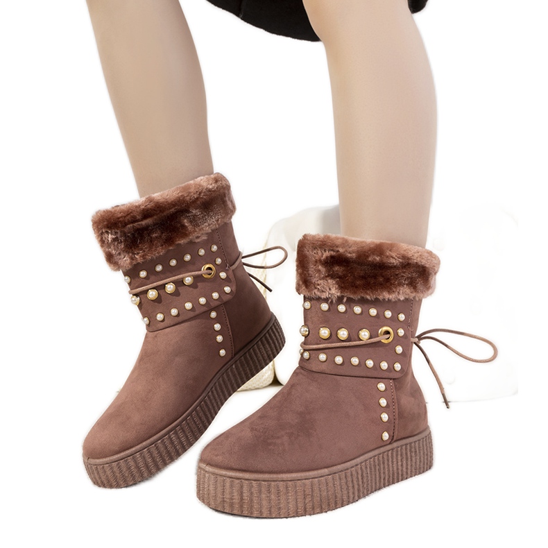 Botas de nieve mujer Almendra rosa rosado