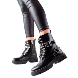 TRENDI Trabajadores con estilo con diamantes de imitación negro