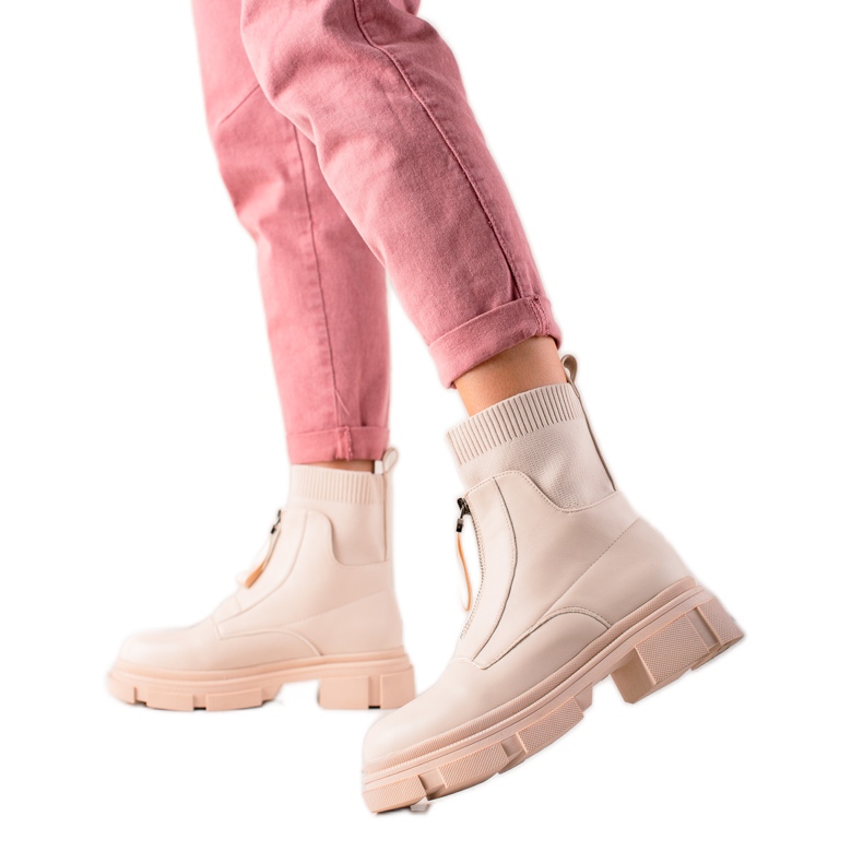 Bestelle Trabajadores sin cordones con cremallera beige