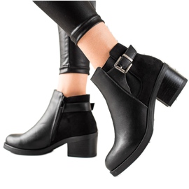 Anesia Paris Botas casuales de tacón bajo negro