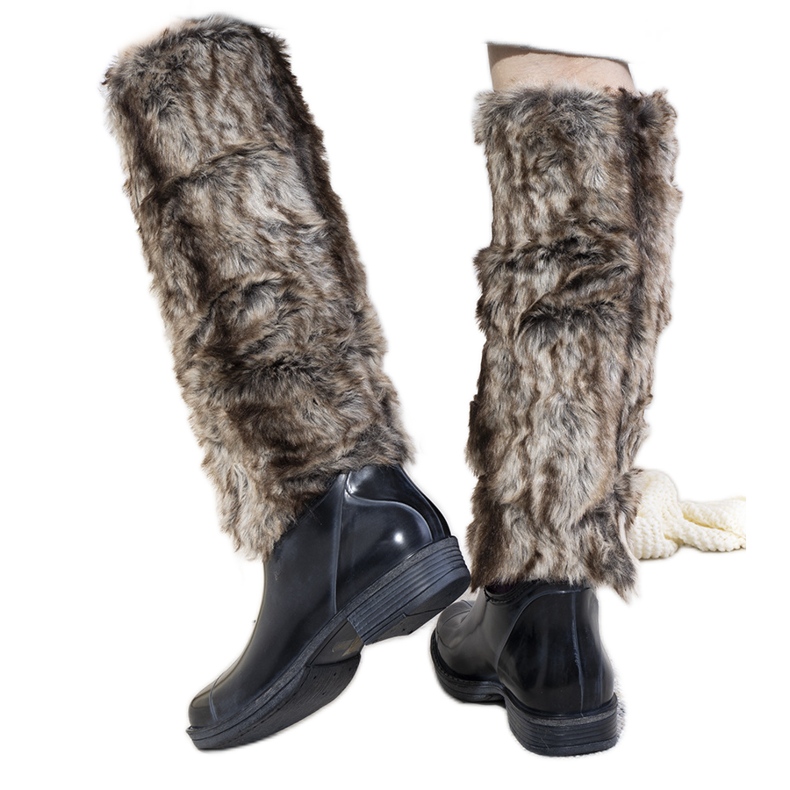 Botas de lluvia azul oscuro con pelo Melgar marrón