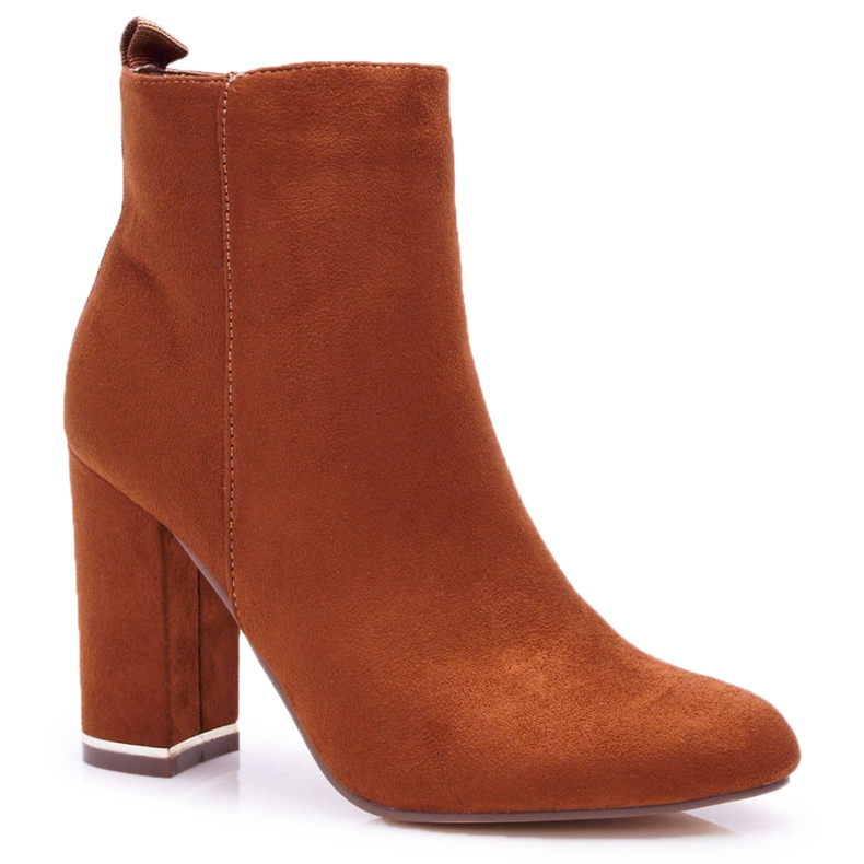Botas de tacón alto color camel para mujer marrón