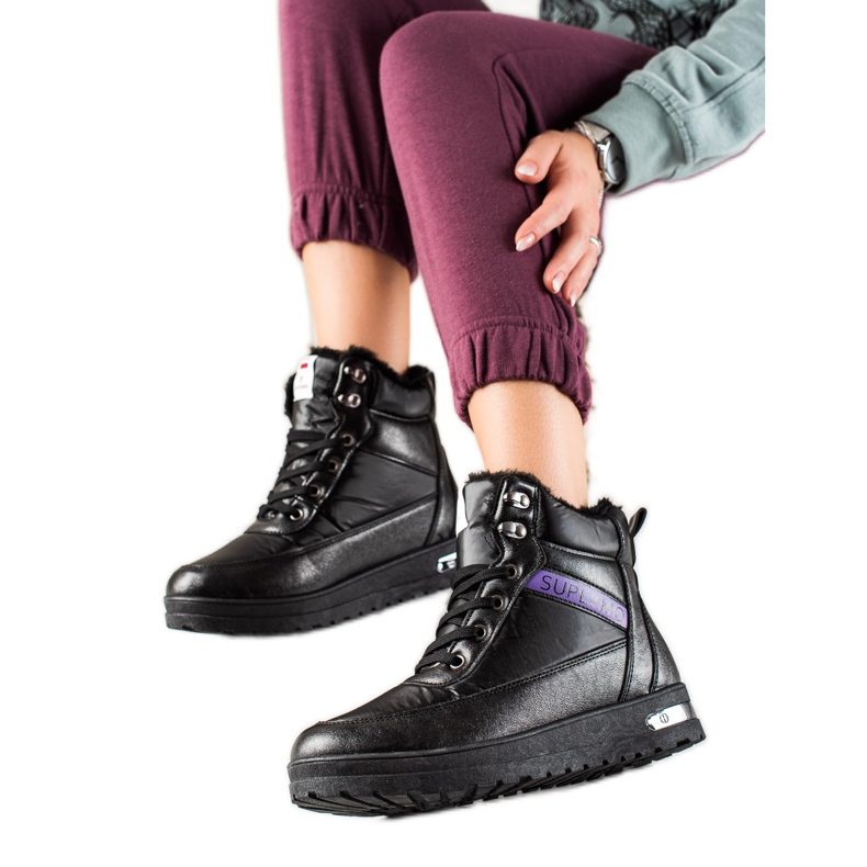 TRENDI Botas de nieve con Glitter Supermo negro