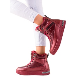 TRENDI Botas de nieve con Glitter Supermo rojo