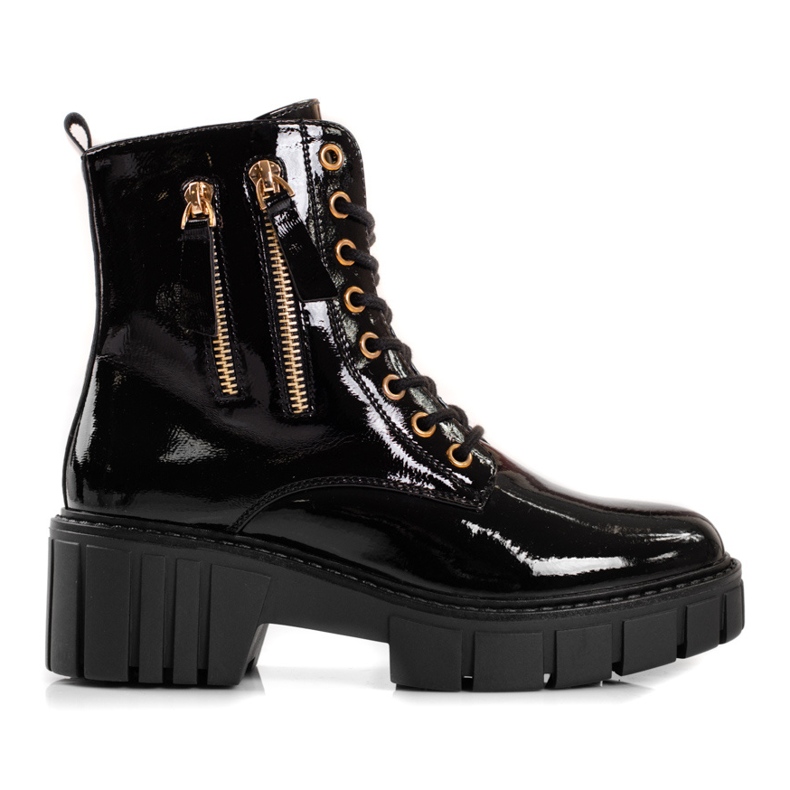 Goodin Cazadores de moda con cremalleras decorativas. negro