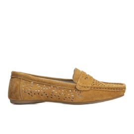 S. BARSKI Mocasines camel con calado de S. Bararski marrón