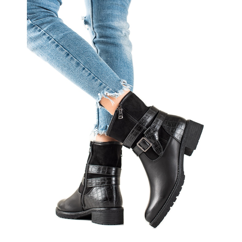 Super Mode Trabajadores clásicos negros con hebilla